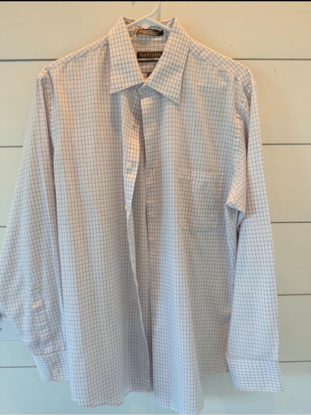 Van Heusen Light Blue Grid Dress Shirt
